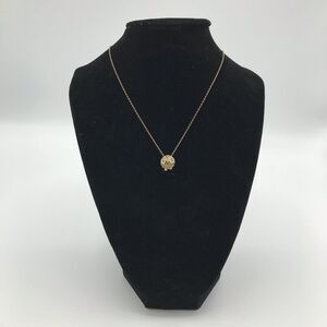 Fossil Necklace Rhinestone Mini Owl Slide Charm Brass